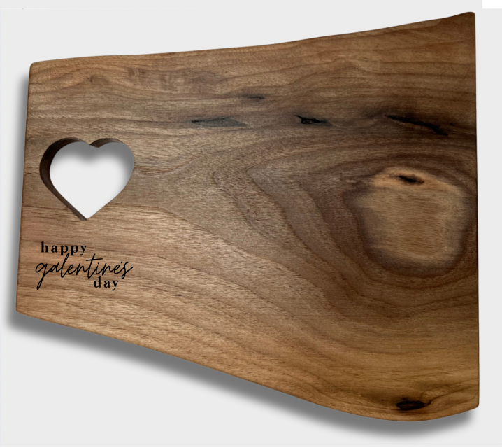 Black Walnut Charcuterie Board (with heart)